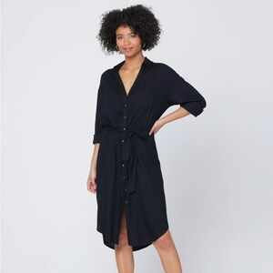 L*Space Barcelona Button Down Midi Dress in Black - Size M/L